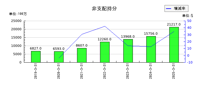 ツガミの非支配持分の推移