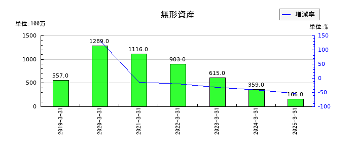 ツガミの無形資産の推移