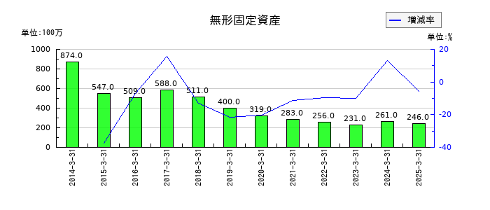 ディスコの無形固定資産の推移