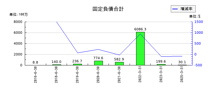 ホープの固定負債合計の推移