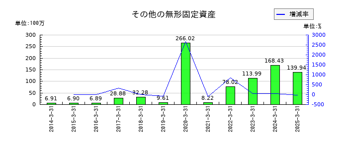 日本金銭機械のその他の無形固定資産の推移