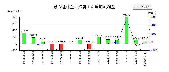 NFKホールディングスの通期の純利益推移