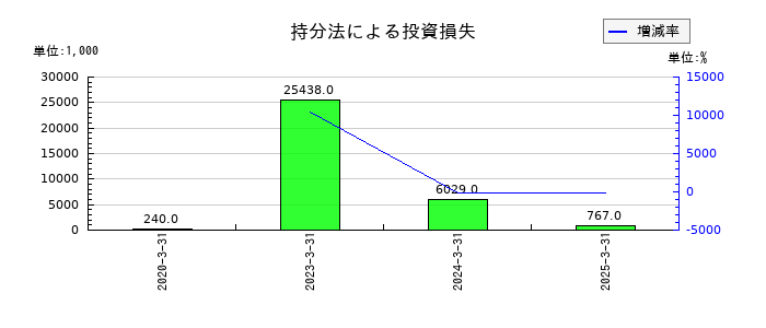 NFKホールディングスの持分法による投資損失の推移
