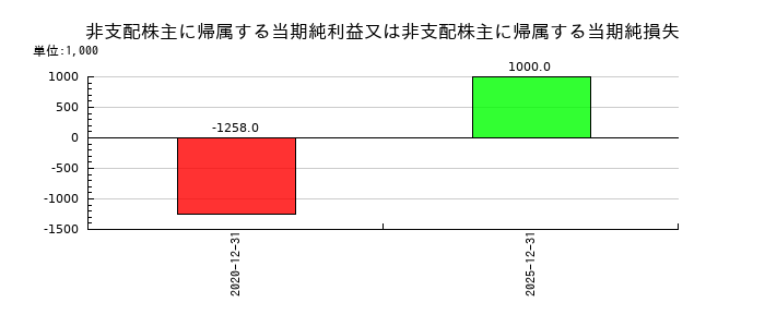 WASHハウスの非支配株主に帰属する当期純利益又は非支配株主に帰属する当期純損失の推移