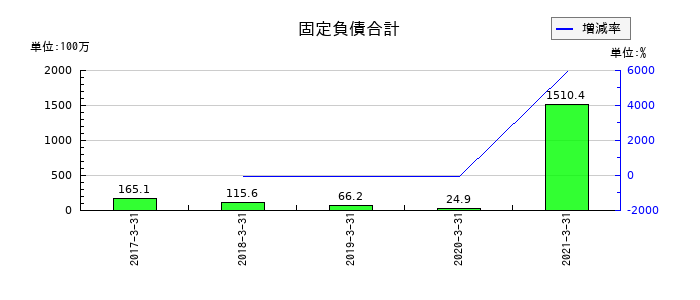 グレイステクノロジーの固定負債合計の推移