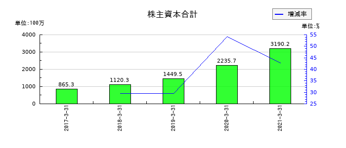 グレイステクノロジーの株主資本合計の推移