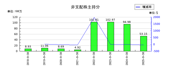 ツナググループ・ホールディングスの非支配株主持分の推移
