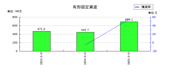 ジーニーの有形固定資産の推移
