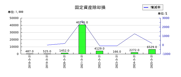 要興業の固定資産除却損の推移