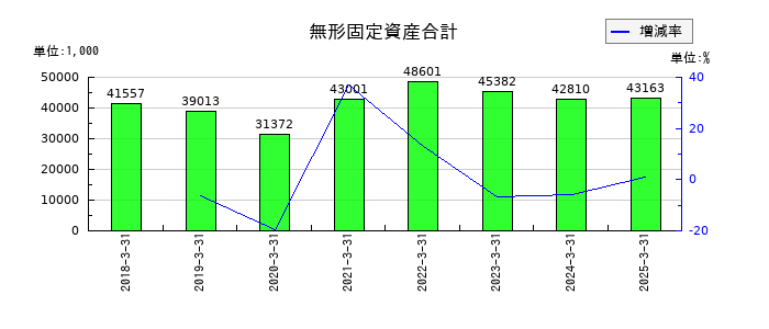 共和コーポレーションの無形固定資産合計の推移