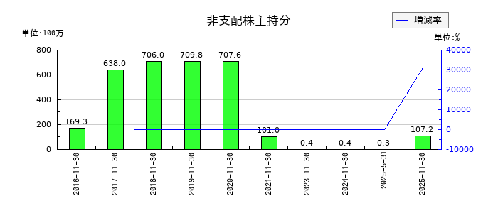 ネクスグループの非支配株主持分の推移