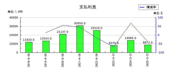 アクセスグループ・ホールディングスの支払利息の推移
