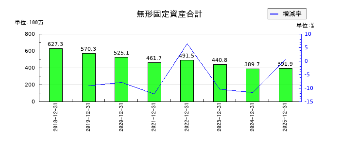 日本ホスピスホールディングスの無形固定資産合計の推移
