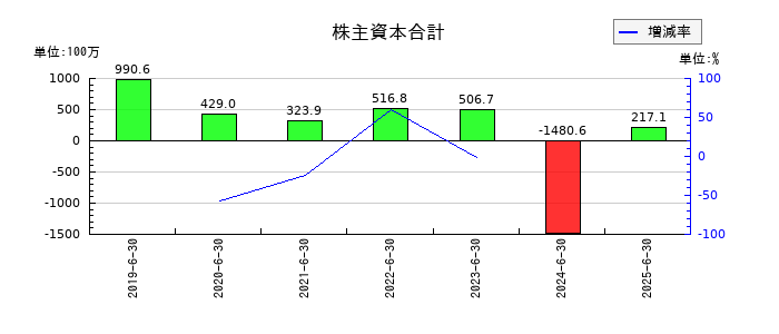 Ｂｉｒｄｍａｎの株主資本合計の推移