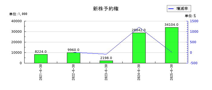 Ｂｉｒｄｍａｎの新株予約権の推移