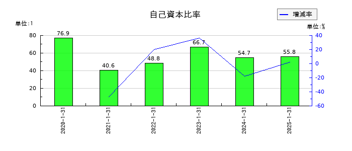 ハウテレビジョンの自己資本比率の推移