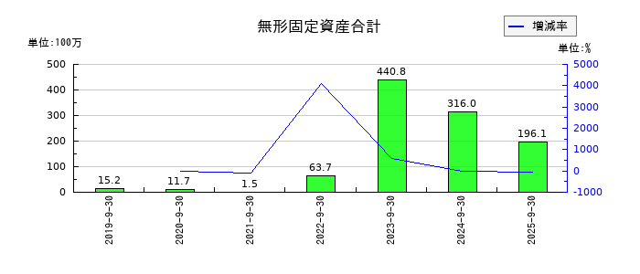 サイバー・バズの無形固定資産合計の推移
