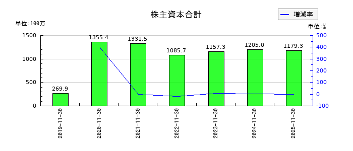 AHCグループの株主資本合計の推移