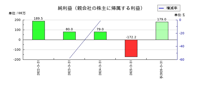 一家ホールディングスの通期の純利益推移