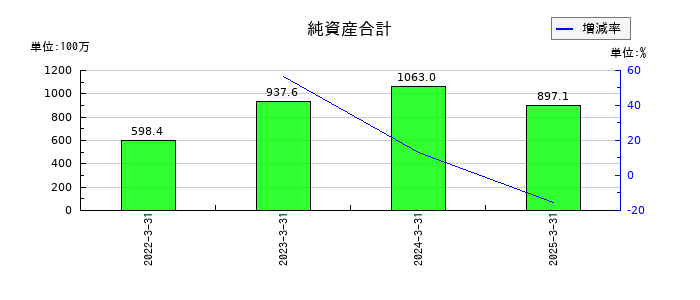 一家ホールディングスの純資産合計の推移