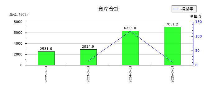 ＨＹＵＧＡ　ＰＲＩＭＡＲＹ　ＣＡＲＥの資産合計の推移