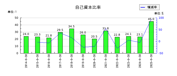 FPGの自己資本比率の推移