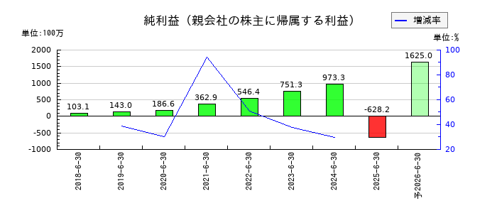 Ｓｏｌｖｖｙの通期の純利益推移