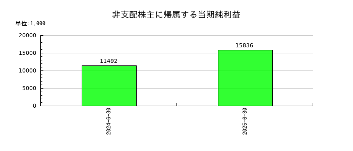 アイリックコーポレーションの非支配株主に帰属する当期純利益の推移