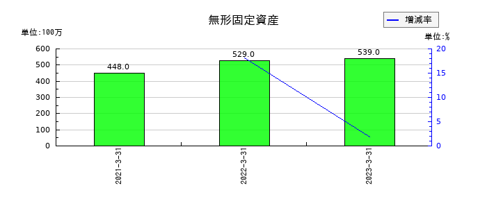 インヴァストの無形固定資産の推移