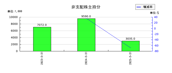 ブロードマインドの非支配株主持分の推移