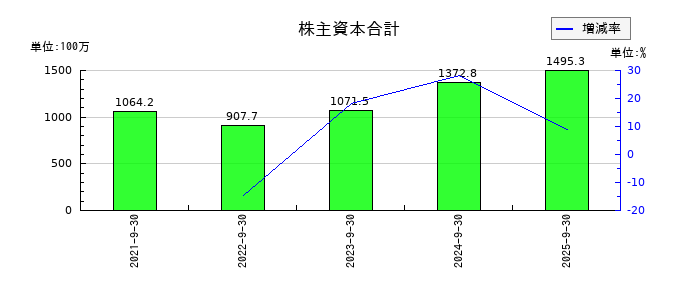 ヒューマンクリエイションホールディングス	の株主資本合計の推移