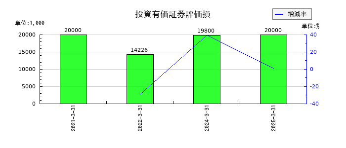 セルムの投資有価証券評価損の推移