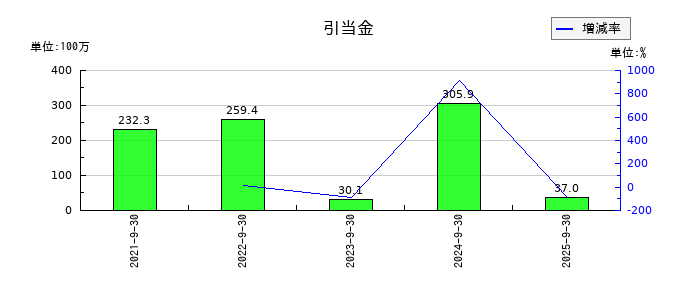 デコルテ・ホールディングスの引当金の推移