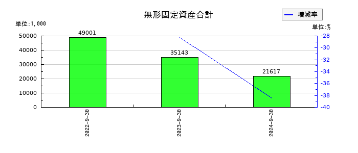 ジャパンワランティサポートの無形固定資産合計の推移