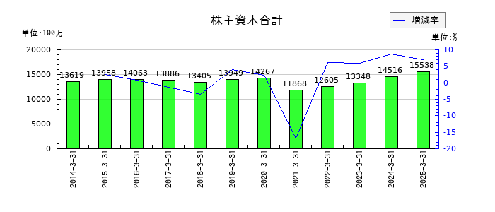 アイエーグループの株主資本合計の推移
