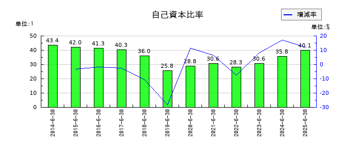 パン・パシフィック・インターナショナルホールディングスの自己資本比率の推移