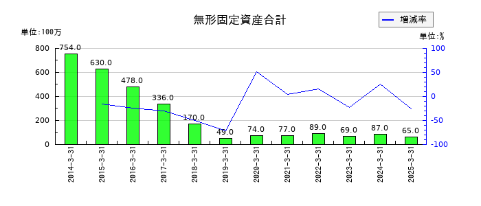 大水の無形固定資産合計の推移