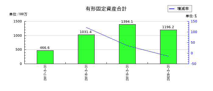 ＨＡＰｉＮＳの有形固定資産合計の推移