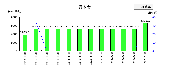 NEW ART HOLDINGSの資本金の推移