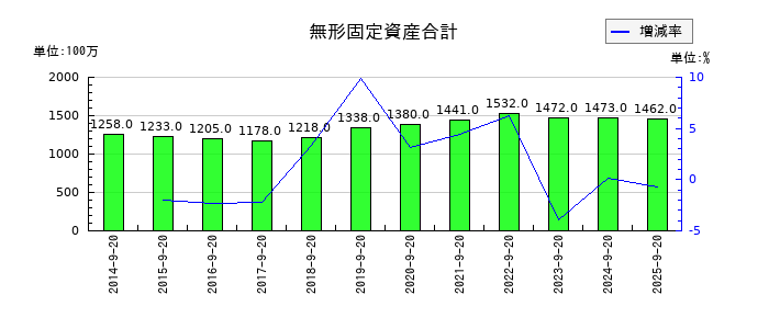 PLANTの無形固定資産合計の推移