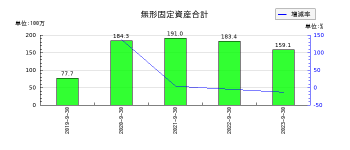 グッドスピードの無形固定資産合計の推移