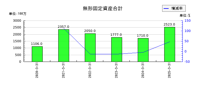 ひとまいるの無形固定資産合計の推移