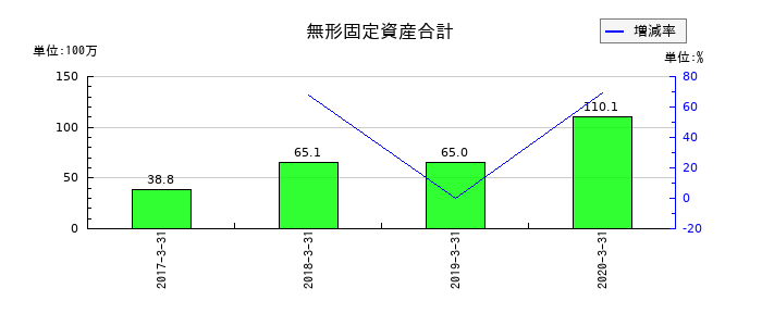 ジェコーの無形固定資産合計の推移