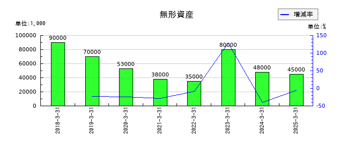 CYBERDYNEの無形資産の推移