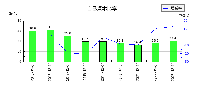 日本創発グループの自己資本比率の推移