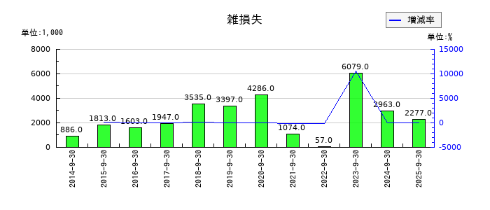 SHOEIの雑損失の推移