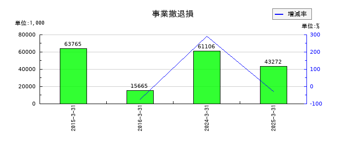 アルメディオの事業撤退損の推移