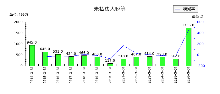ツツミの無形固定資産合計の推移