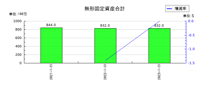 菱洋エレクトロの無形固定資産合計の推移