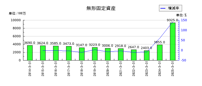 稲畑産業の無形固定資産の推移